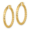 3mm Gold Twisted Tube Hoop Earrings