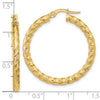 14k Gold Polished 3mm Twisted Hoop Earrings