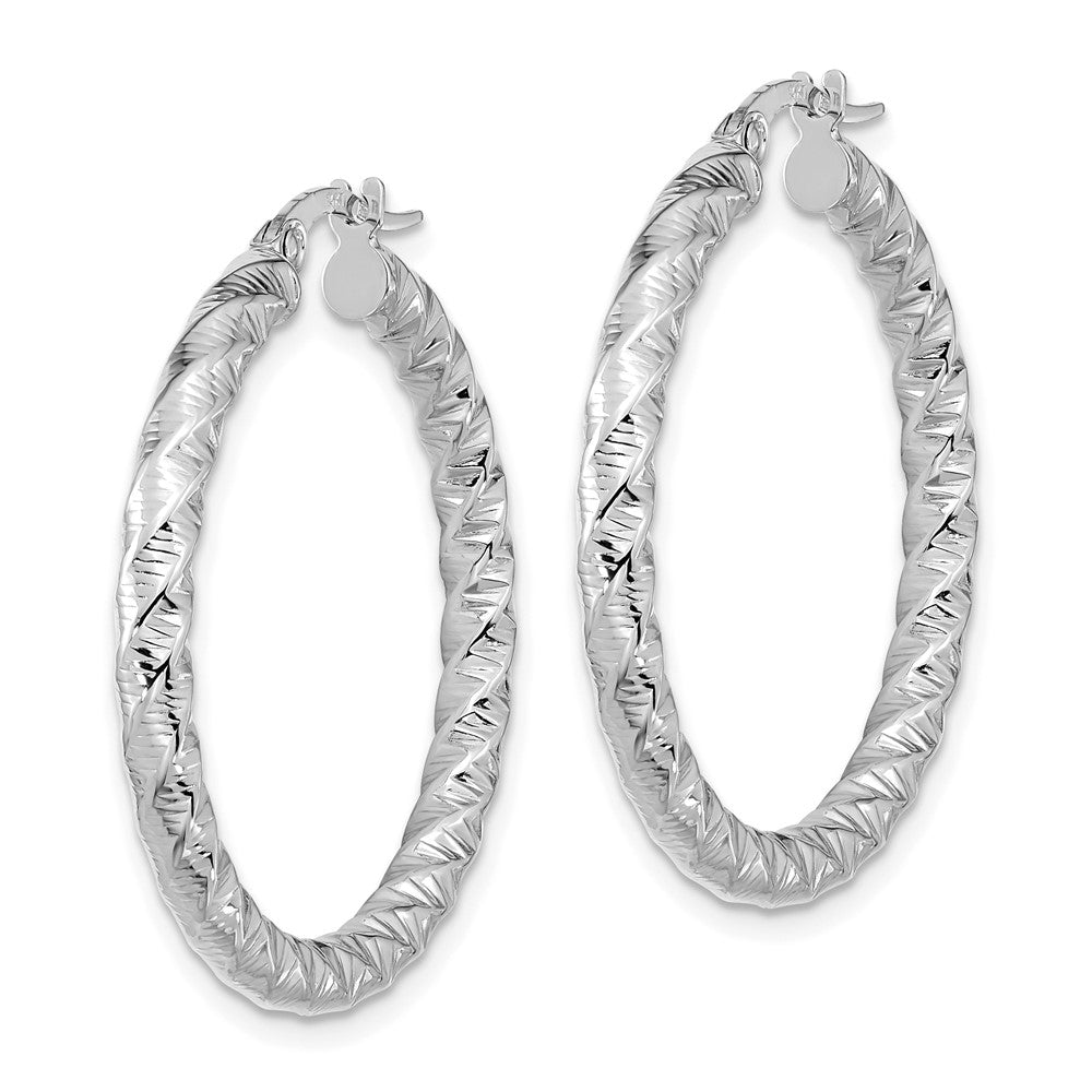 3mm Gold Twisted Tube Hoop Earrings
