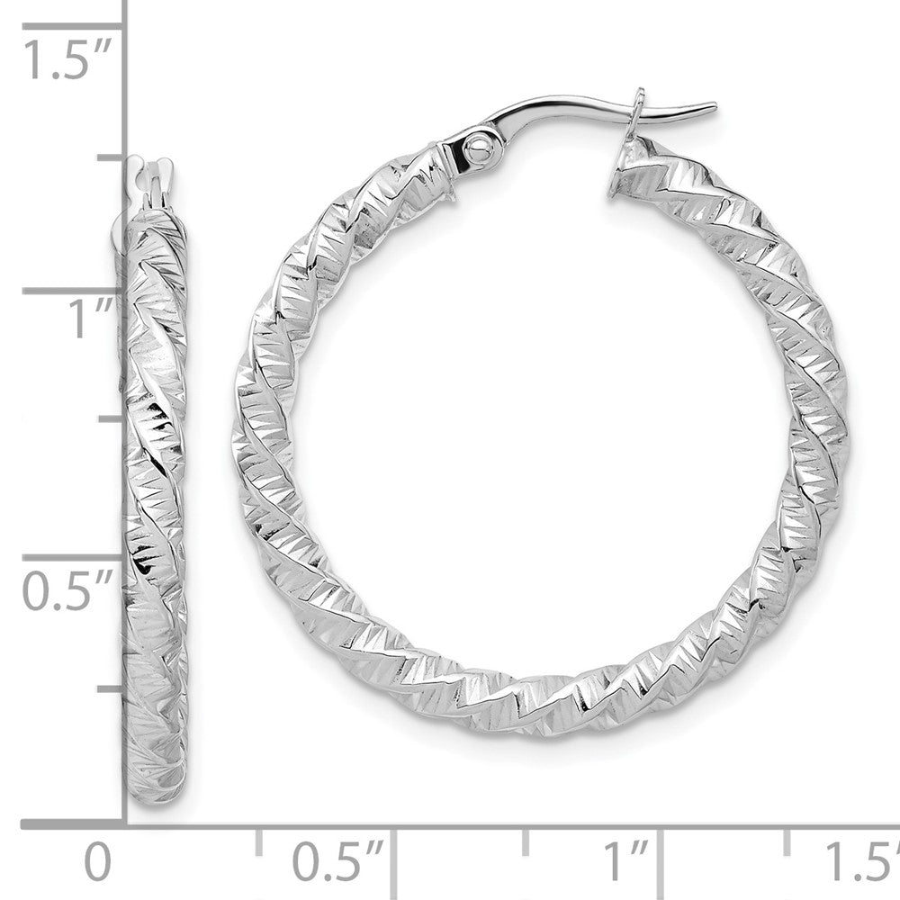 3mm Gold Twisted Tube Hoop Earrings