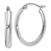 Gold Half Round Oval Hoop Earrings