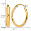 Gold Half Round Oval Hoop Earrings