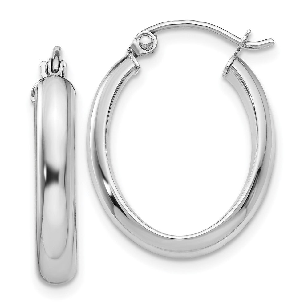 Gold Half Round Oval Hoop Earrings