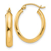 Gold Half Round Oval Hoop Earrings