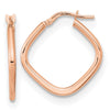14k Rose Gold 1.7x24mm Polished Square Tube Hoop Earrings