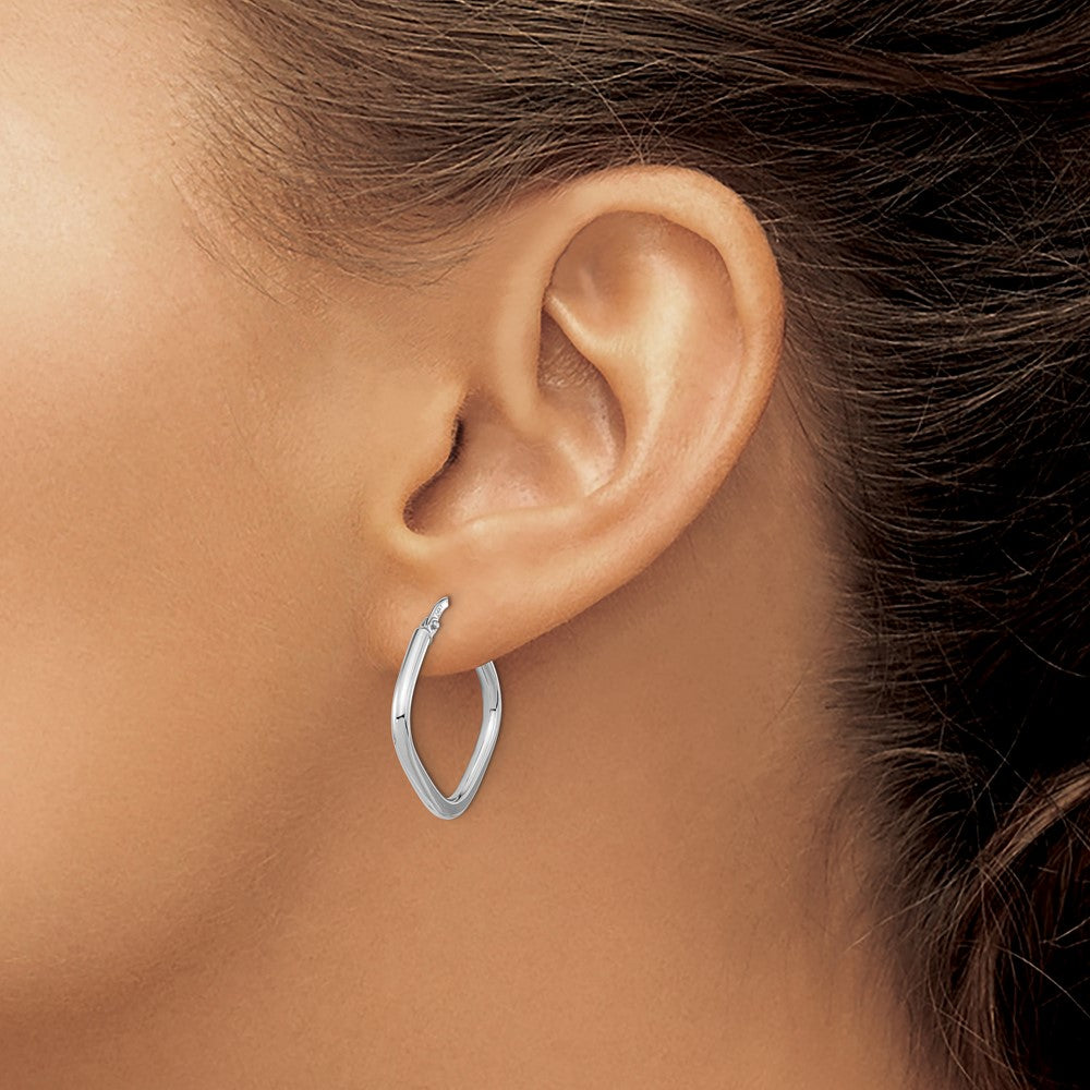 Gold Polished Square Shape Hoop Earrings
