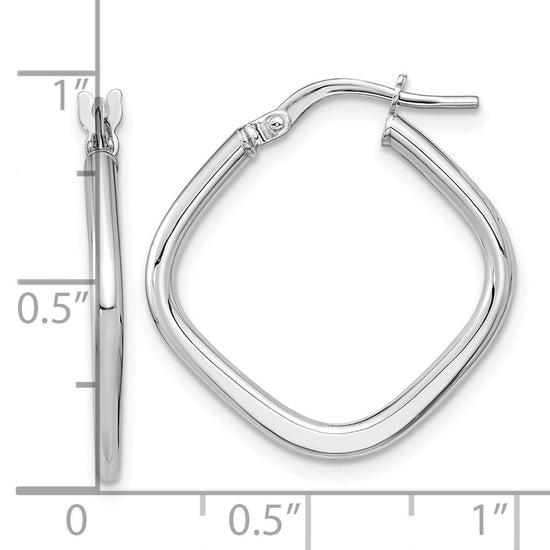 Gold Polished Square Shape Hoop Earrings