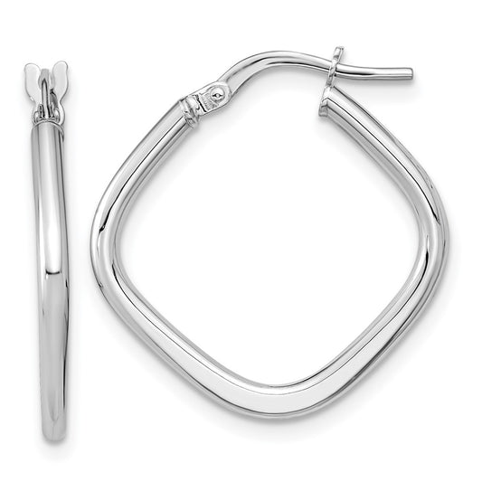 Gold Polished Square Shape Hoop Earrings
