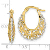 14k Rhodium-plated Polished Filigree Hoop Earrings