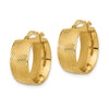 8mm Gold Textured Hoop Earrings