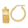8mm Gold Textured Hoop Earrings