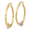 14K Tri-color Guadalupe Hoop Earrings