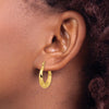 3.5mm Gold Polish Diamond-cut Graduating Hoop Earrings