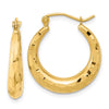 3.5mm Gold Polish Diamond-cut Graduating Hoop Earrings