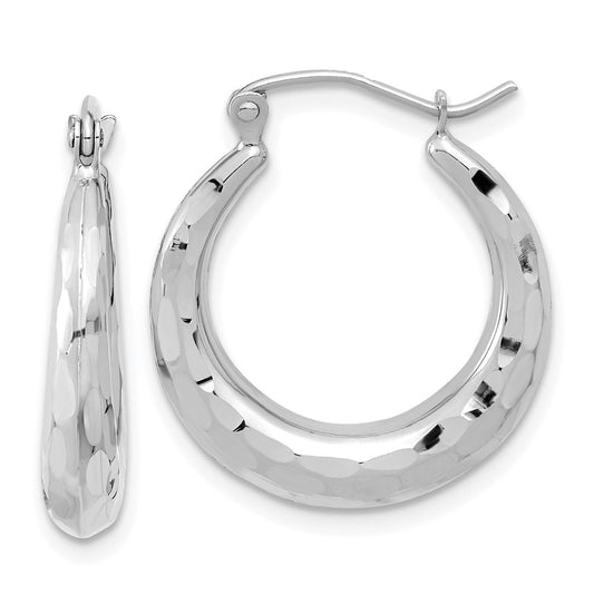 3.5mm Gold Polish Diamond-cut Graduating Hoop Earrings