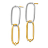 14k Two-Tone /Versatile-Can be Worn 3 Ways/ Rectangle Post Earrings