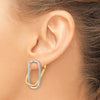 14k Two-Tone /Versatile-Can be Worn 3 Ways/ Rectangle Post Earrings