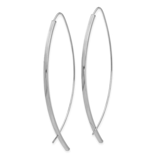 14k White Gold 1.75mm Square Tube Wire Threader Earrings