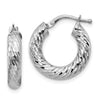 Gold Twisted Diamond-cut Hoop Earrings