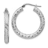 Gold Twisted Diamond-cut Hoop Earrings