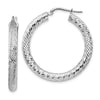 Gold Twisted Diamond-cut Hoop Earrings