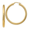 Gold Twisted Diamond-cut Hoop Earrings