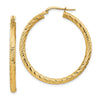 Gold Twisted Diamond-cut Hoop Earrings