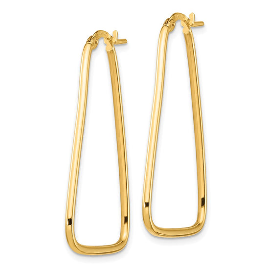 1.5mm Gold Polished Triangle Hoop Earrings