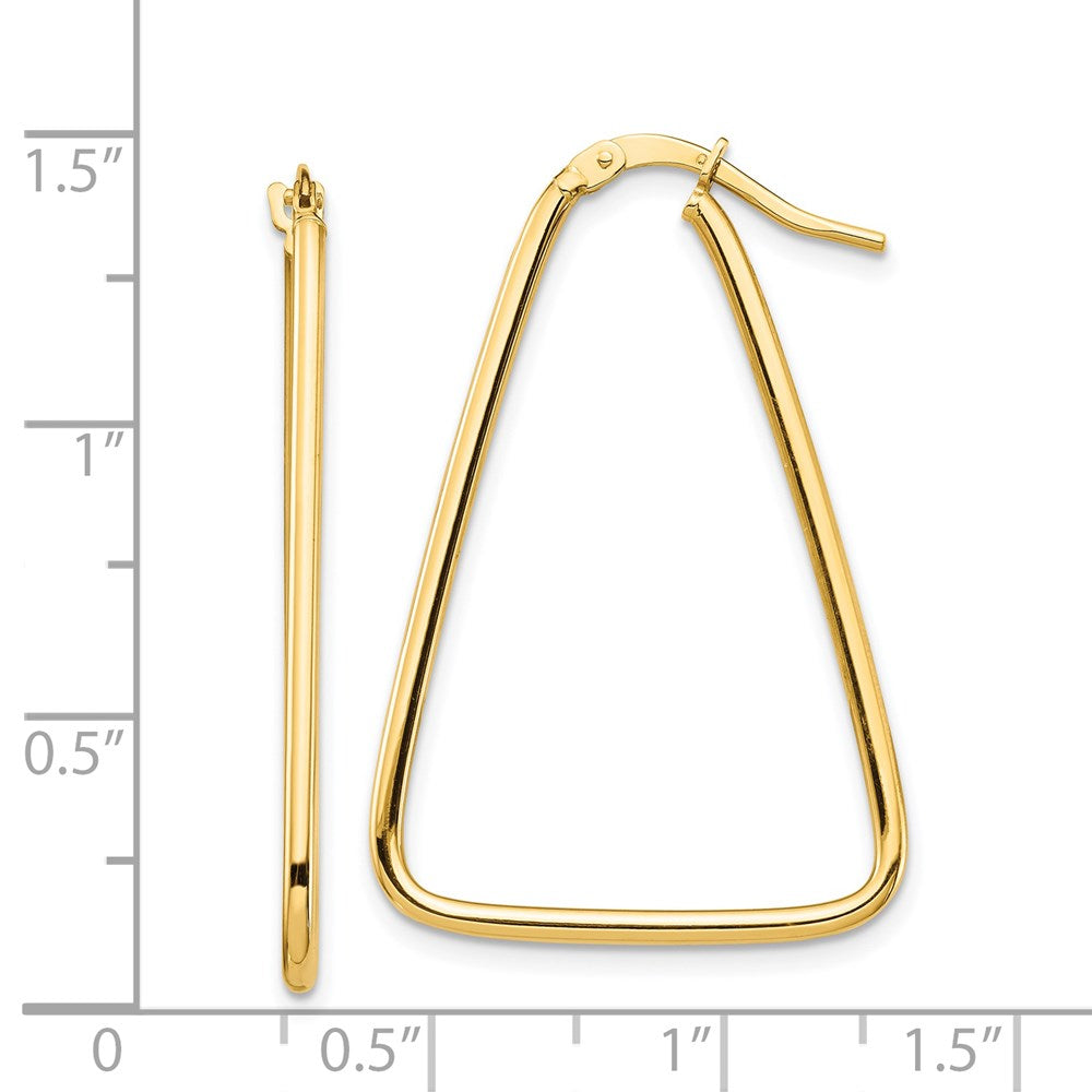 1.5mm Gold Polished Triangle Hoop Earrings