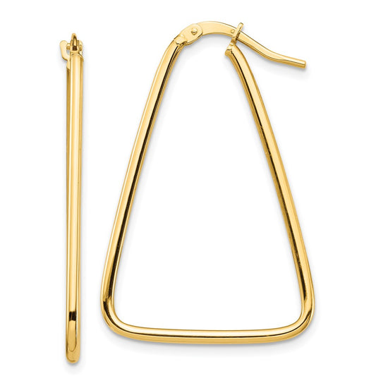 1.5mm Gold Polished Triangle Hoop Earrings