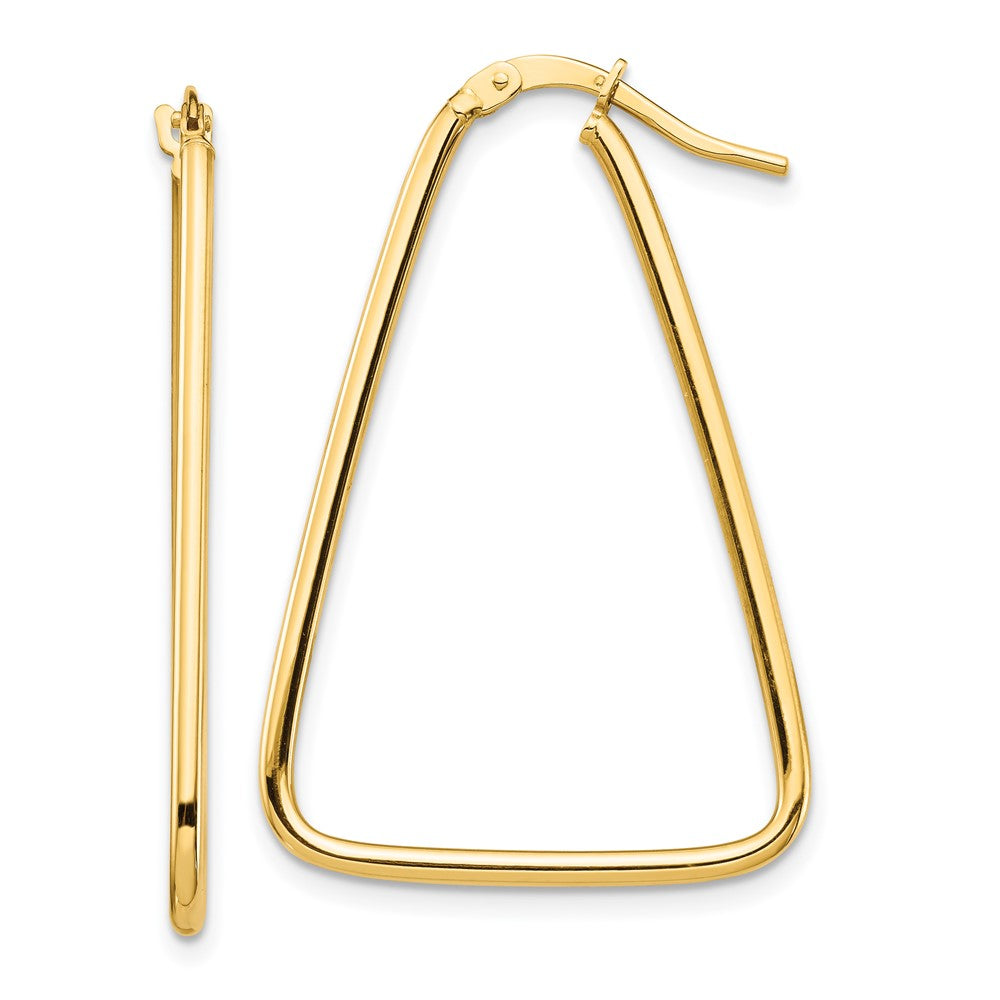 1.5mm Gold Polished Triangle Hoop Earrings