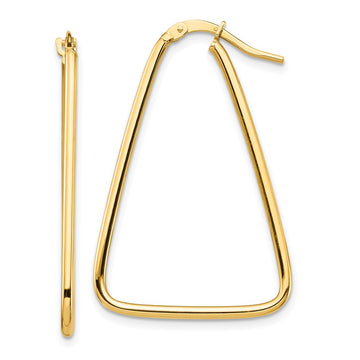 1.5mm Gold Polished Triangle Hoop Earrings