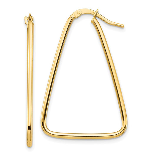 1.5mm Gold Polished Triangle Hoop Earrings