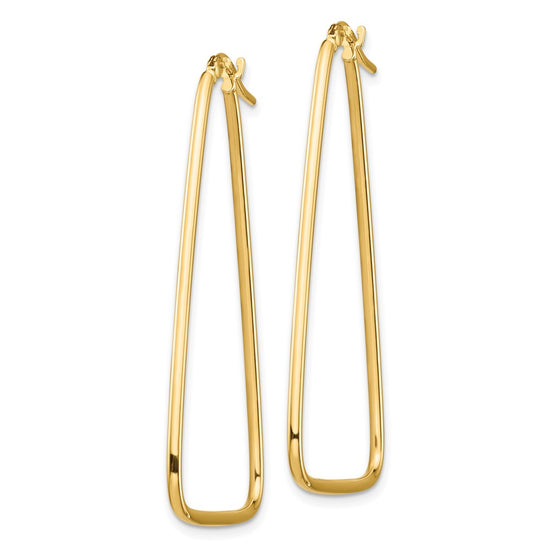 1.5mm Gold Polished Triangle Hoop Earrings