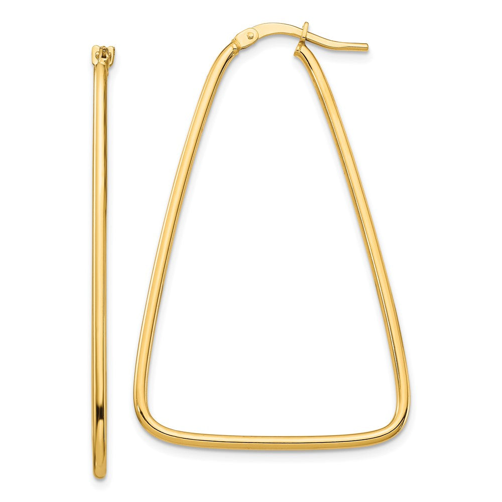 1.5mm Gold Polished Triangle Hoop Earrings