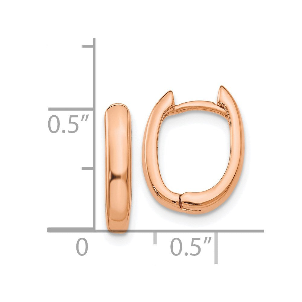 Gold Oval Hinged Hoop Earrings