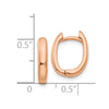 14k Rose Gold Oval Hinged Hoop Earrings