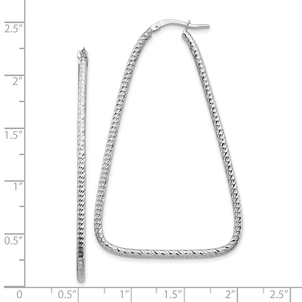 Gold Diamond-cut Triangle Hoop Earrings