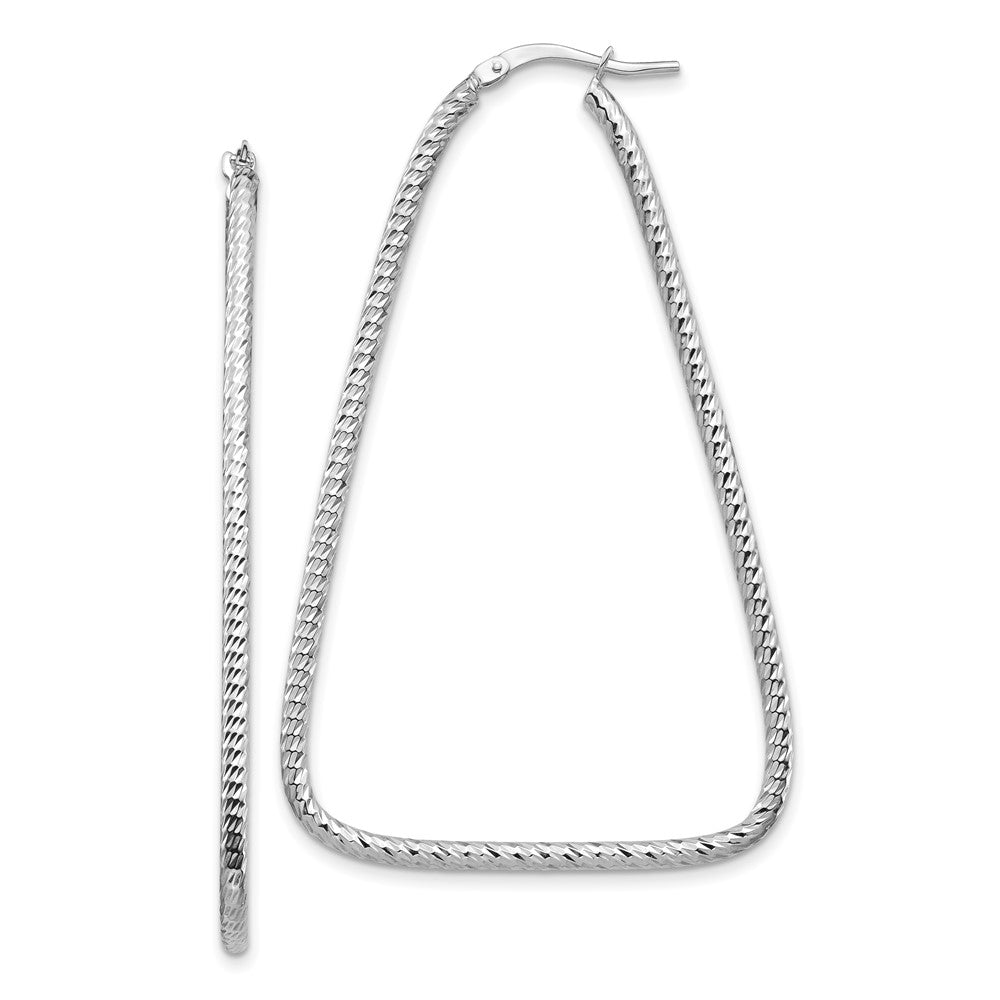Gold Diamond-cut Triangle Hoop Earrings