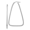 14k White Gold Polished & Diamond-cut Double Triangle Hoop Earrings