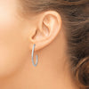 14k White Gold Polished Diamond-cut Post Dangle Earrings