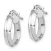 14k White Gold 3x13mm Polished Knife-Edge Tube Hoop Earrings