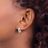 14k White Gold 3x13mm Polished Knife-Edge Tube Hoop Earrings