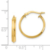 14k 3x19mm Polished Knife-Edge Tube Hoop Earrings