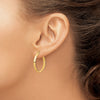 14k 3x24mm Polished Knife-Edge Tube Hoop Earrings
