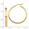 14k 3x32mm Polished Square Tube Hoop Earrings