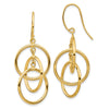 14k Polished Intertwined Circles Dangle French Hook Earrings