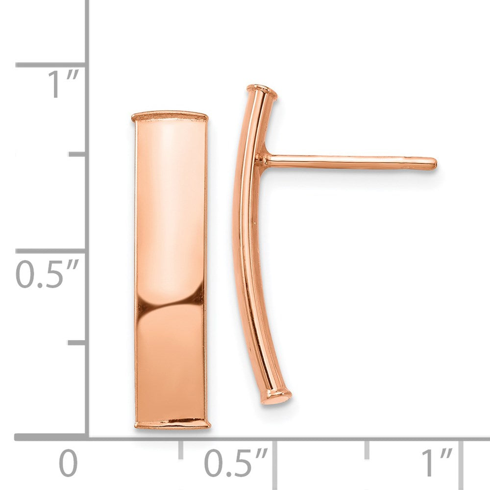 Gold Curved Bar Post Earrings