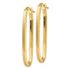 14k 2x37mm Polished and Satin Oval Tube Hoop Earrings