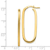 14k 2x37mm Polished and Satin Oval Tube Hoop Earrings